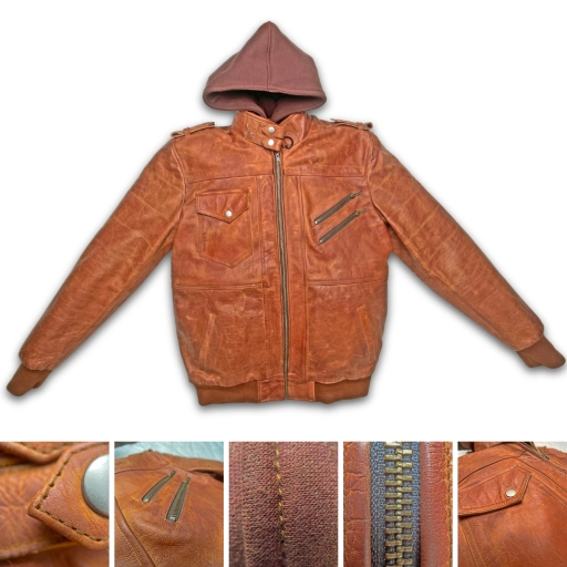 Pure Leather Jacker In Brown Color