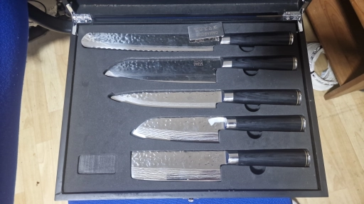 DAMASCUS 5 PIECE KNIFE SET